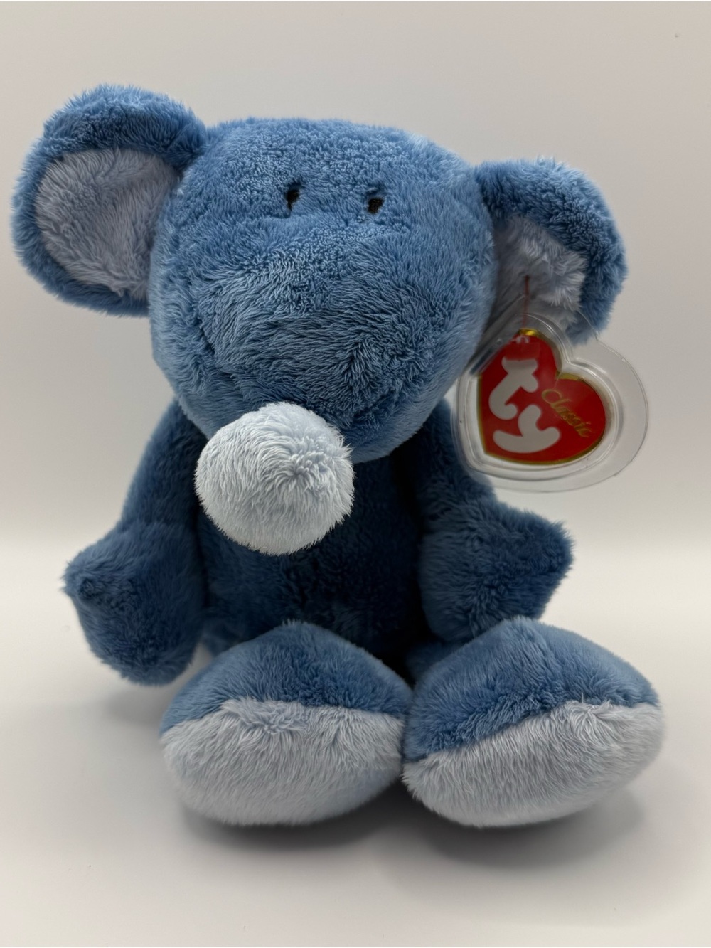 Vintage Ty Beanie Babies Classic “Jazzy” Blue Mouse Plush Toy (TYPL-51)